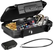 HUANLANG Portable Safe Lock Box with Combination Lock Mini Beach Travel Safe Wat