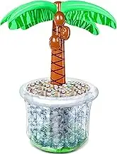 JOYIN 60" Inflatable Serving Bar, Drink Cooler, Ice Buffet Salad Serving Bars for Beach Theme Party Supplies Decorations, Palm Tree Food Container for Pool Party Luau Hawaiian Birthday Party