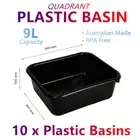 10x Rectangular Plastic Wash Basin 9L Tub Oil Tray Storage Basket Container Box