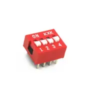 100Pcs Slide Type Switch Module 2.54mm 4-Bit 4 Position Way DIP Red Pitch