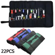22x Electrician Tool Pocket Bag Roll Up Storage Organizer Bags Canvas Chisel Kit