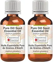 Greenwood Essential Pure Dill Seed Essential Oil (Anethum graveolens) Steam Distilled for Personal Care (Pack of Two) 100ml X 2 (6.76oz)