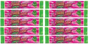 900545 10 x 28g BARS ZOMBIE CHEWS SOUR STRAWBERRY FLAV MEGA SIZE LOLLY CANDY