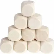 Wooden Dice, Wooden Cubes Crafts Blank Dice Set | Blank Wooden Blocks, Wood Cubes, 6-Sided Blank Dice for Puzzle Making Craft Projects