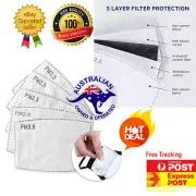 Up to 32 *5 Layers* PM2.5 Face Mask Filter Adult Anti Pollution Filters Pad AUS