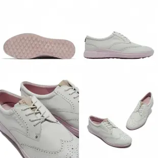 【ecco】高爾夫球鞋 W Golf S-Classic 女鞋 白 粉紅 防水鞋面 緩震 回彈 休閒 運動鞋(10270301007)