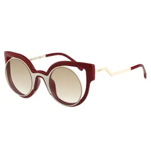 FENDI-時尚造型 太陽眼鏡(紅+白色)