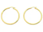 9kt Yellow Gold Silver Infused 40mm Hoop Earrings