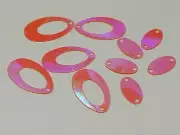 1000 Orange AB Flat Hollow Oval Loose sequins Paillettes 14X22mm Top Hole