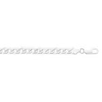 Silver 21cm Solid Flat Curb Chain