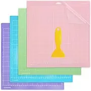 MerryNine Cutting Mat for Cricut, 4 Pack 12x12 Inch Mats for Explore Air 2/Air/One/Maker, Adhesive Sticky Non-Slip Durable Replacement Accessories
