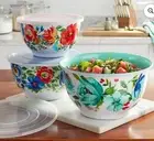 New Pioneer Woman Delaney Melamine Bowl Set - 6 Piece - Floral, Nesting