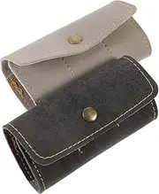 jojofuny Memory Card Storage Case Box for Computer Camera Phone 2 Pieces Pu Leather Splashproof Easy to Carry