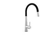 VITO BERTONI NUOVA CALARE Round Pull Out Kitchen Mixer Tap Lead Free - Gooseneck - Matte Black and Chrome