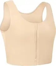 [XUJI] Transgender FTM Zip Up Breathable Half Chest Binder