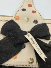 MUD PIE Burlap Pillow Band Wrap HALLOWEEN HAPPY HAUNTING! NOW ON SALE!