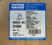 Fasco Motor Perm Split Capacitor Model D1056 HP 1/20 4Amps 208/230V 60HZ 3 Speed