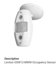 LEVITON OSW12-MWW Occupancy Sensor Wall Mounted, White N£W in Box