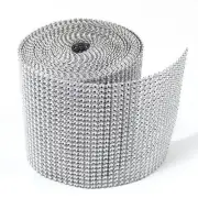 4.5" x 9ft Wedding Decoration Supplies Rhinestone Diamond Wraps Ribbon Mesh