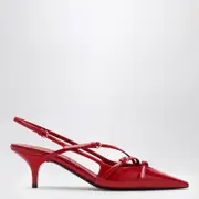 [Miu Miu] Red patent leather slingback décolleté with buckles 36 IT Red