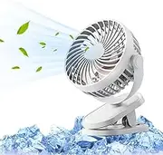 10000mAh Small Fan with Clip, 5 Inches USB Desk Fan with 3 Wind Speeds, Powerful Wind Quiet Personal Fan Clip On Anywhere for Bed, Dorm, Kitchen, Treadmill, Stroller
