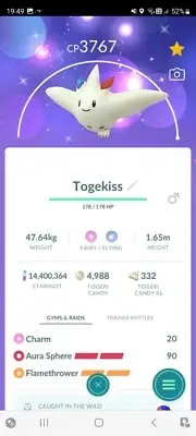 PVP BEASTS!✨ SHINY TOP MAXED TOGEKISS W/2ND MOVE +3500CP!✨ - PKMN GO