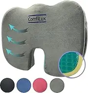 Comfilux Sciatica Tailbone Pain Relief Seat Cushion - Coccyx Orthopedic Gel Memory Foam Pillow - Anniversary Birthday Gifts for Men Women