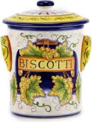 Biscotti Jar Vase RUSTICA Cylindrical Ceramic Handmade Hand-Crafted