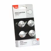 Taskmaster 25mm Crystal Cabinet Knob - 4 Pack