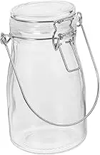 ULTECHNOVO Reusable Glass Food Storage Jar with Lid Transparent Juice Container for Milk Juice Tea Condiments Elegant Chic Design for Home Kitchen Use