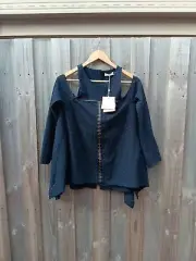 Sass & Bide Night Is Sparkling Top - Navy - Size 38 or Size 8 - BNWT - RRP $320