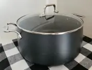 All-Clad 8 Qt Anodized Non Stick Stock Pot with Glass Lid New W/O Box 2 pc SET