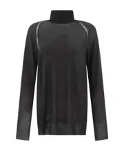 Ann Demeulemeester Turtleneck Distressed Jumper M Black