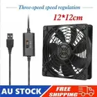 1/2X 12V 120mm Fan USB Computer Fan for PC/ PS4/ Xbox/TV Box/Laptop/AV Cabinet