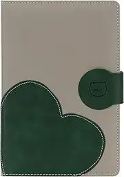 MIAOKE Journal Notebook A5 with Vegan Leather, 200 Pages Magnetic Closure Hardcover Diary, Notebook with Hearts Cover, Ideal for Work, School and Travel