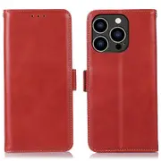 For iPhone 16 Pro Max Case Genuine Cow Leather Phone Cover RFID Blocking