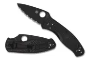 Spyderco Persistence Lightweight Knife C136SBBK Black 2.75" Serrated Blade FRN