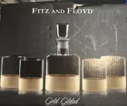 Fitz and Floyd Daphne Decorative Whiskey / Wine Decanter Set New in Box (T)