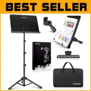 Height Adjustable Music Stand with Tripod Base - Supports Weight Up to 12 lbs