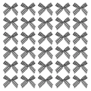 50 Pcs Mini Gingham Ribbon Bows 1.8 Inch Satin Ribbon Bows, Black White