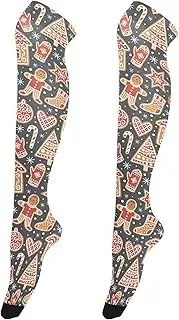 [Caihoyu] Women'S Knee-High Stockings Flexible Thigh High Socks Extra Long Socks Thigh Highs Leg Warmers for Weddings Winter Gingerbread, Winter Gingerbread