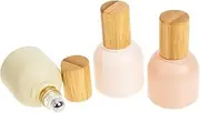 Beaupretty 3Pcs Refillable Glass Roller Bottles with Bamboo Lids Portable Perfume Oil Containers Leak Travel Bottles for Essential Oils Fragrances for Home