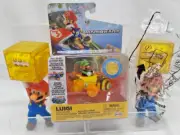 3 Pack of 2 Super Mario Block & 1 Luigi Bee Kart Figures Nintendo Video Game