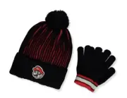 Super Mario Bros. Mario Graphics Youth Boys 2 Piece Pom Beanie Hat & Gloves Set
