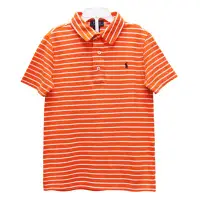 在飛比找Yahoo奇摩購物中心優惠-Ralph Lauren 男童經典小馬條紋短袖POLO衫-橘