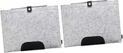 Parliky 2pcs Fireproof Document Bag A4 Felt File Folders Large Capacity Paper Organizer Wool Felt Button Closure Office School Light Grey