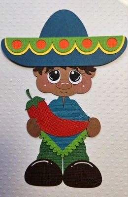 Mexican Boy. Scrapbook, Card Making Paper Piecing