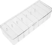 SECFOU Transparent Cable Storage Box with Compartments Organizer for Cords Cards and Accessories Stylish Desk for Tidy Workspaces