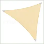 COLOURTREE Sun Shade Sail 28' x 28' 260-GSM Triangle Polyethylene in Beige/Cream