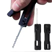 Steel Fidget Lock Pick Set with 4 Pick Profiles & Turning Tool - Anxiety Relief Toy & Portable Locksmith EDC Gear-Yvan Black